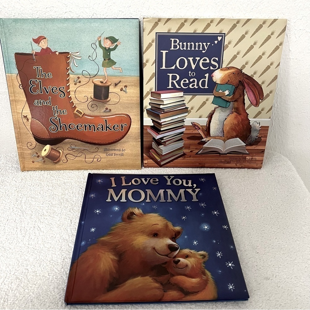 Bundle Of (3) Children Books - I Love You Mommy, Bunny Loves to Read, Etc,. EUC